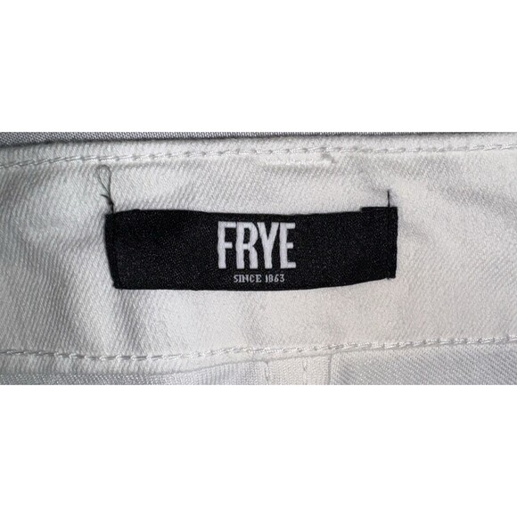 Frye High Rise Cropped Pants Size 16 16/34 Ivory White Denim Jeans Ankle New - Picture 12 of 13